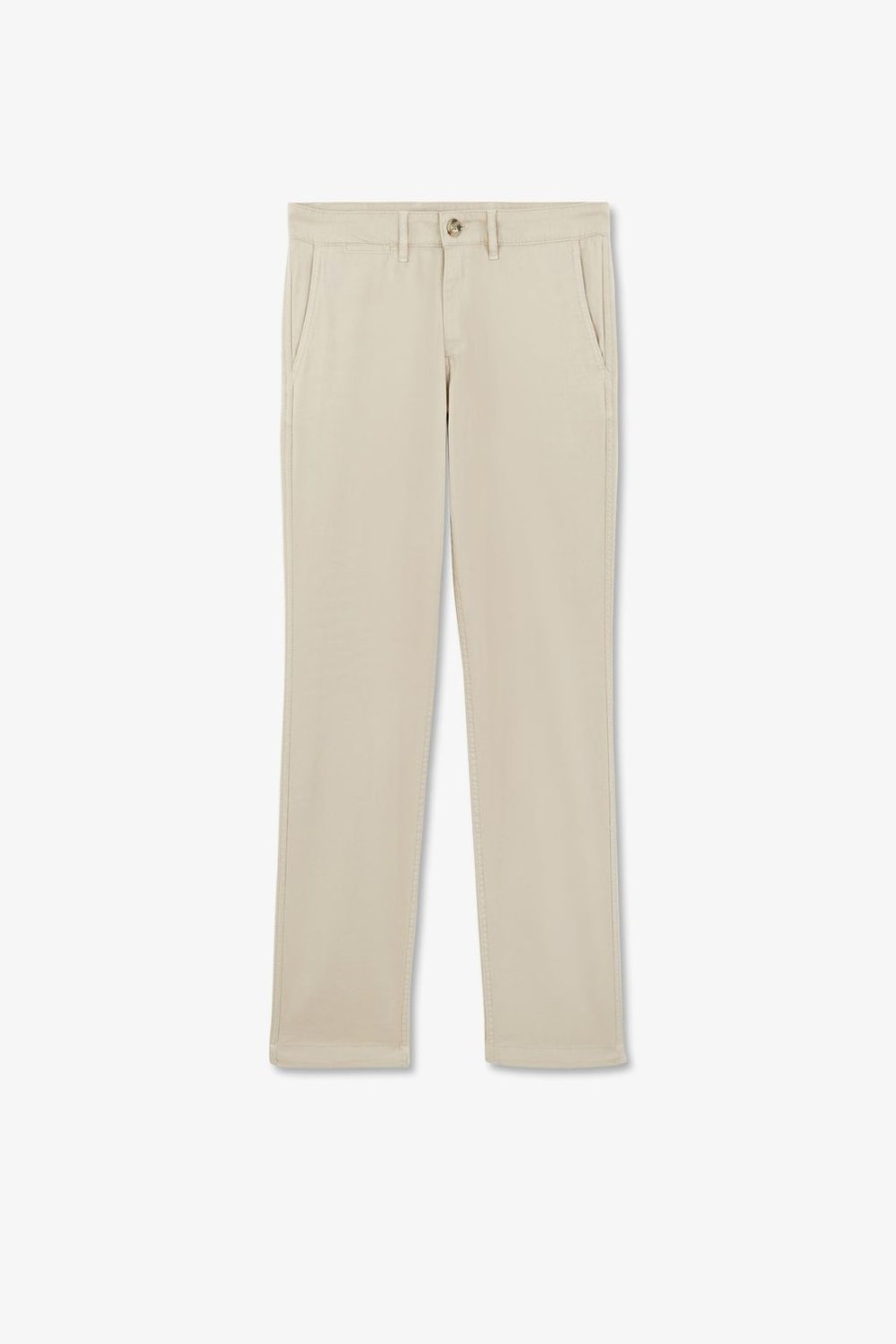 Eden Park Beige Pleatless Chino Trousers | Pants