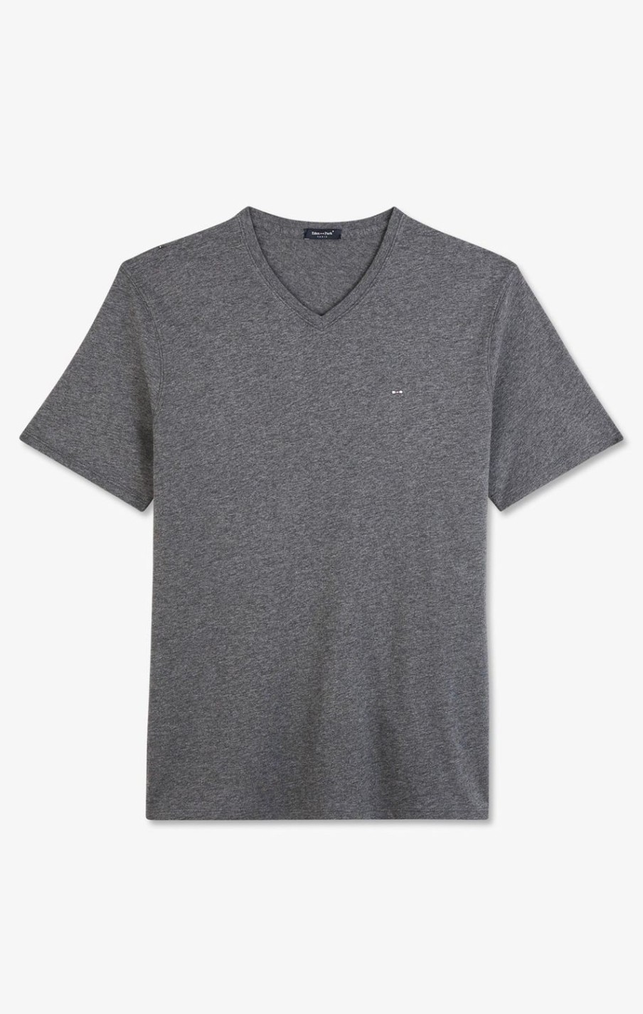 Eden Park V-Neck Grey Light Pima Cotton T-Shirt | T-Shirts