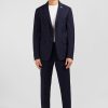 Eden Park Dark Blue Blazer With Embossed Bow Detail | Jackets