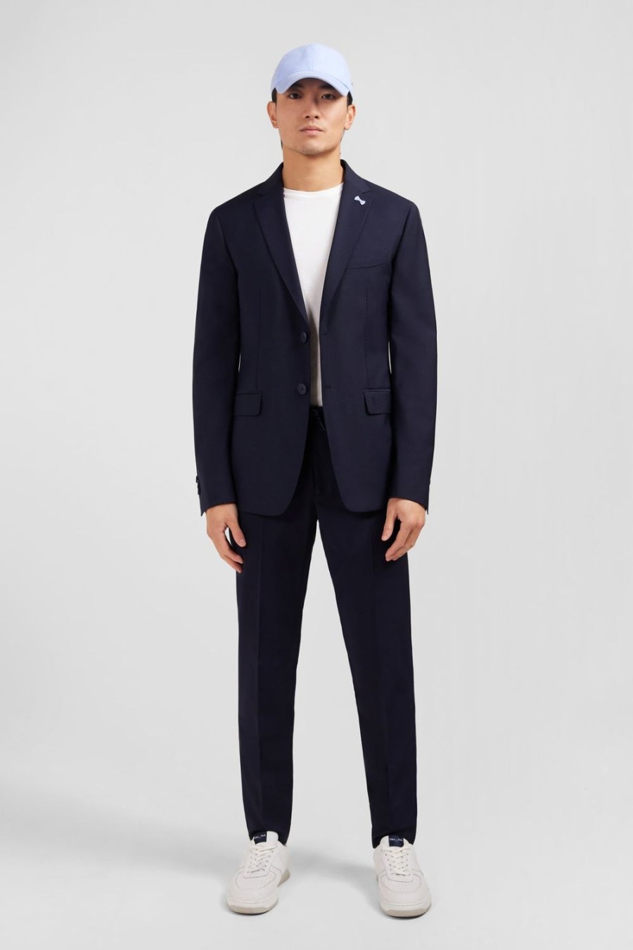 Eden Park Dark Blue Blazer With Embossed Bow Detail | Jackets