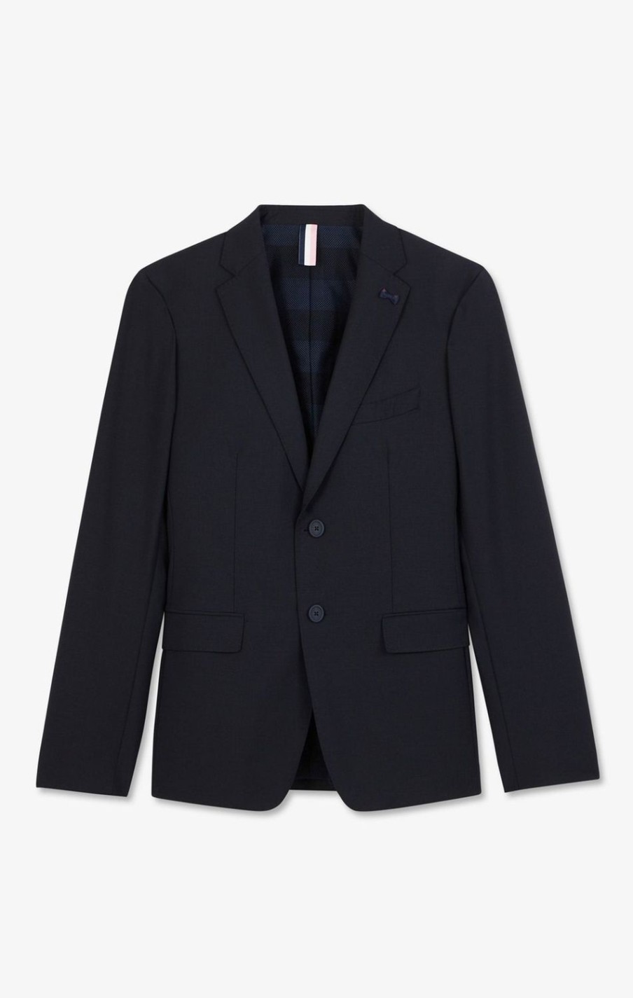 Eden Park Dark Blue Blazer With Embossed Bow Detail | Jackets