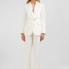 Eden Park Cream Belted Blazer In Stretch Cotton | Coats