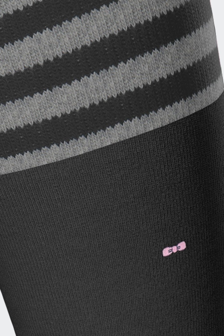 Eden Park Stretch Cotton Black Socks With Striped Edges | Socks