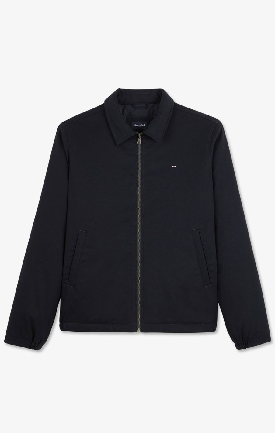 Eden Park Dark Blue Jacket In Cotton Gabardine | Coats