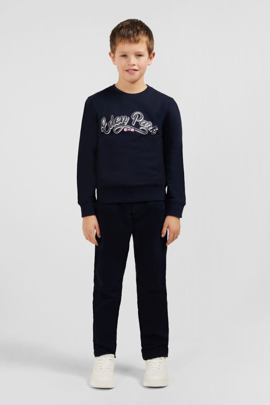 Eden Park Eden Park Screen-Printed Round Neck Sweatshirt In Cotton Fleece | Children