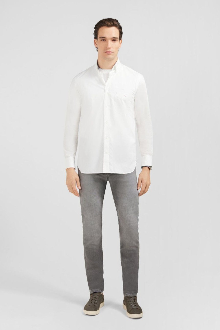 Eden Park White Shirt With Floral Elbow Patches | Shirts