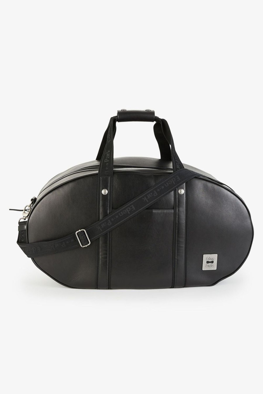 Eden Park Black Leather Oval Travel Bag | Travel Bags