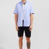 Eden Park Short Sleeved Blue Cotton Shirt | Short-Sleeved Shirts