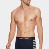 Eden Park Pack Of 2 Navy Blue Boxers, Plain And Striped Trim | Underwear