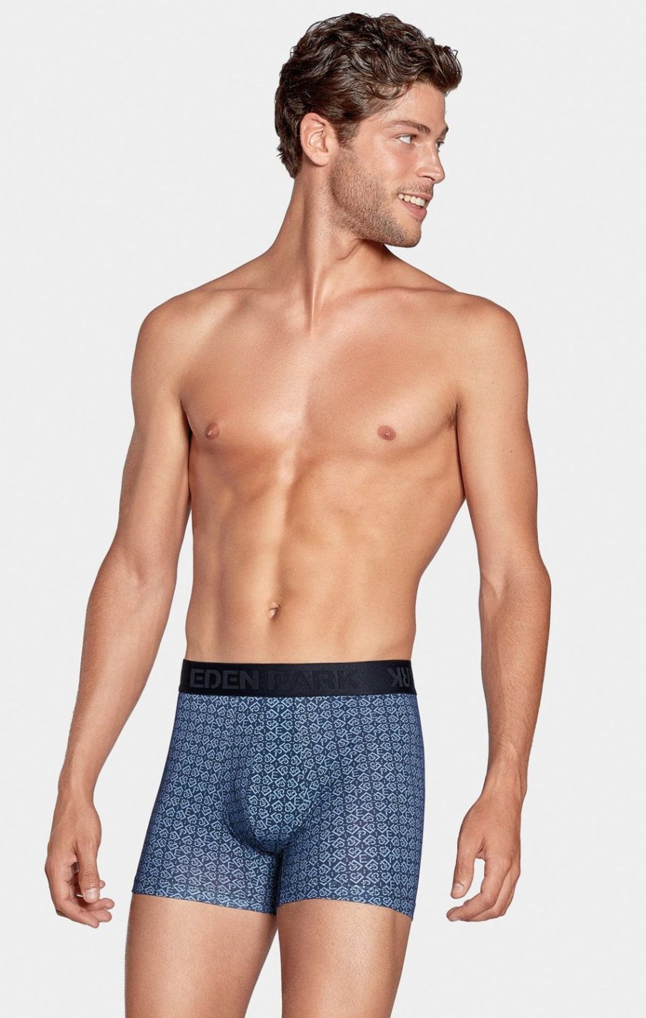 Eden Park Pack Of 2 Plain Blue Boxer Shorts With Ep Micropatterns | Underwear