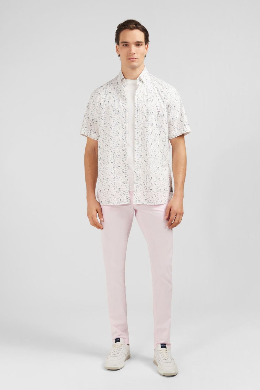 Eden Park White Shirt With Exclusive Circle Print | Short-Sleeved Shirts