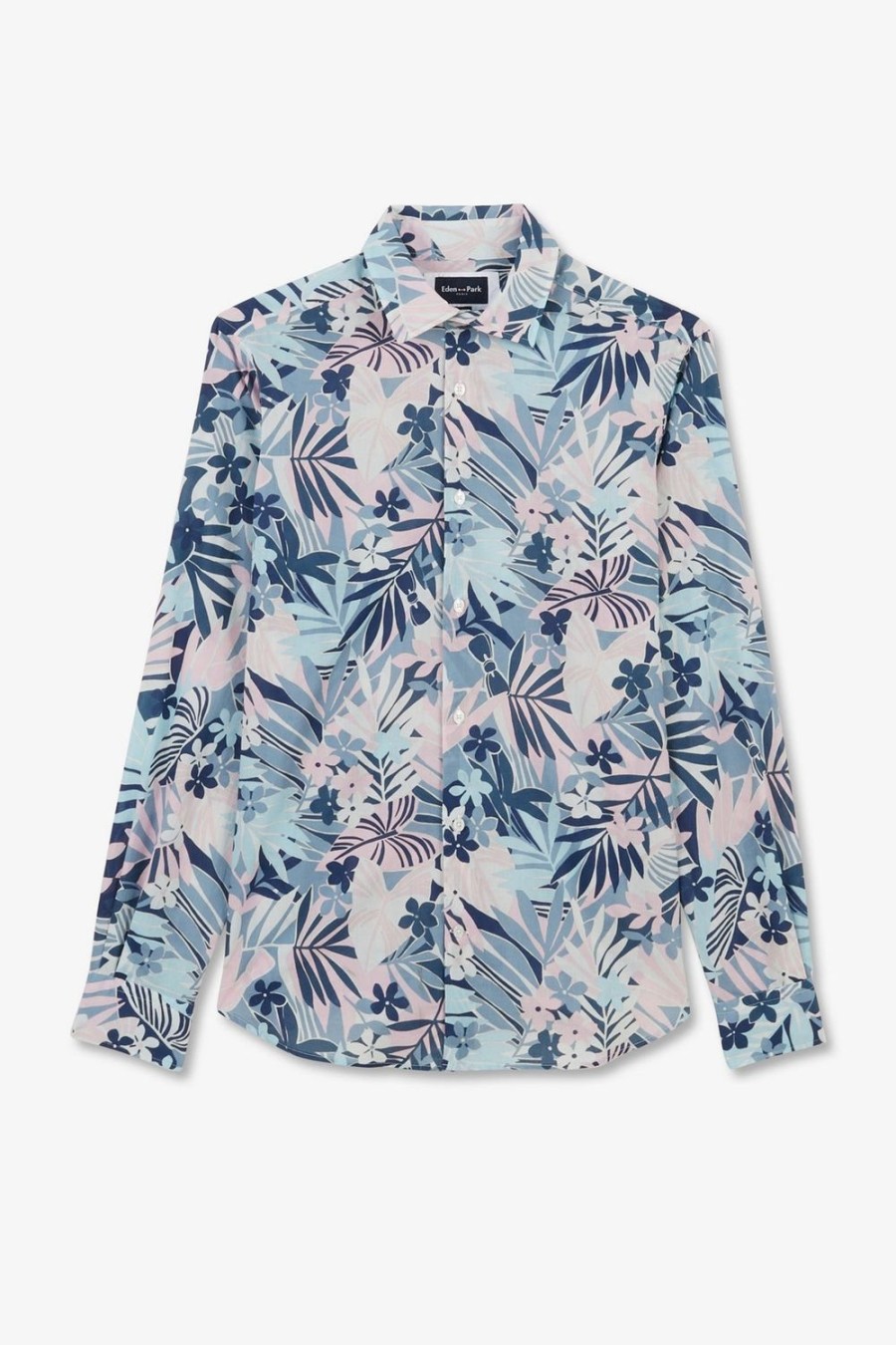 Eden Park Cotton Voile Shirt With Tropical Print | Shirts