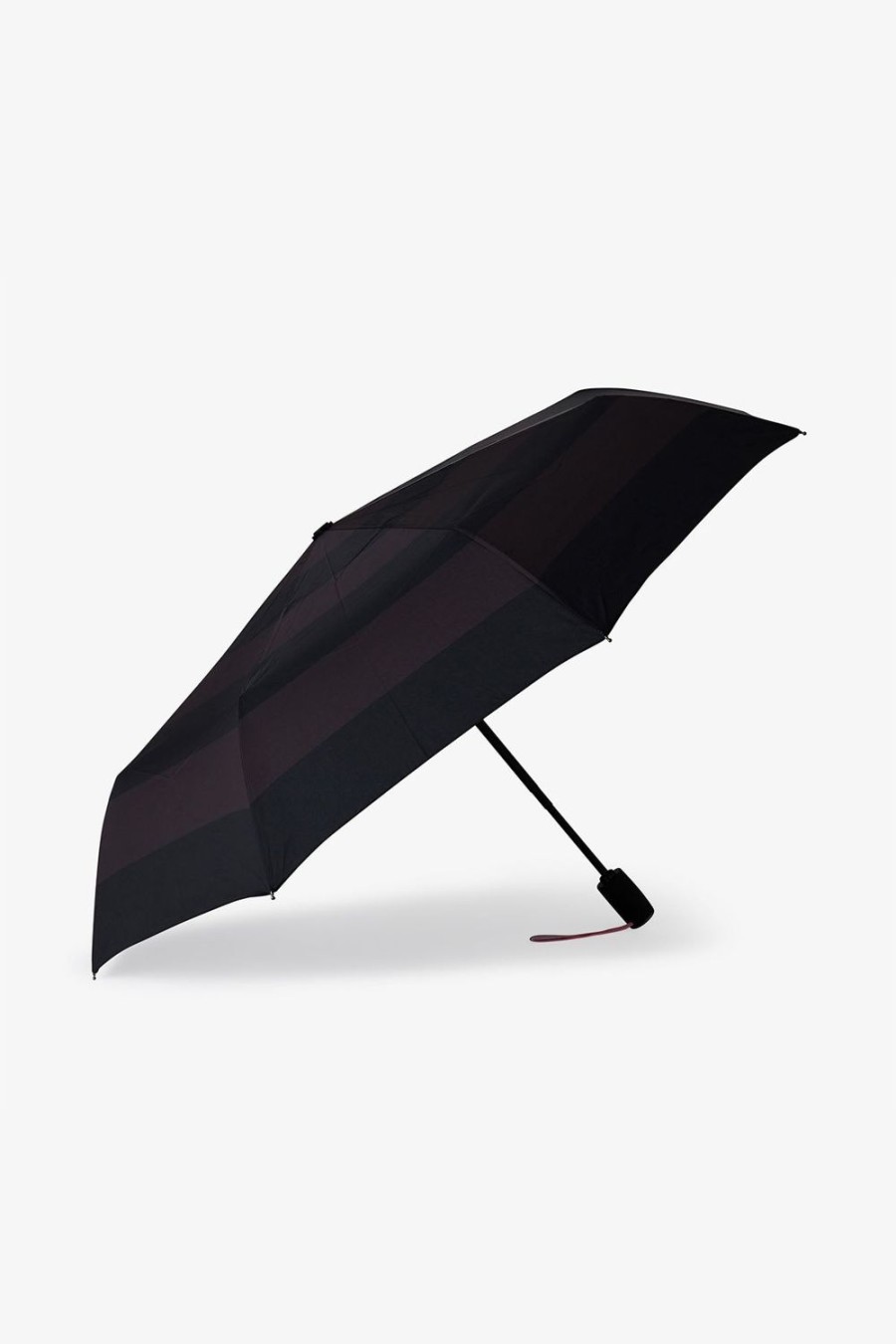 Eden Park Black Folding Umbrella With Stripes | Umbrellas