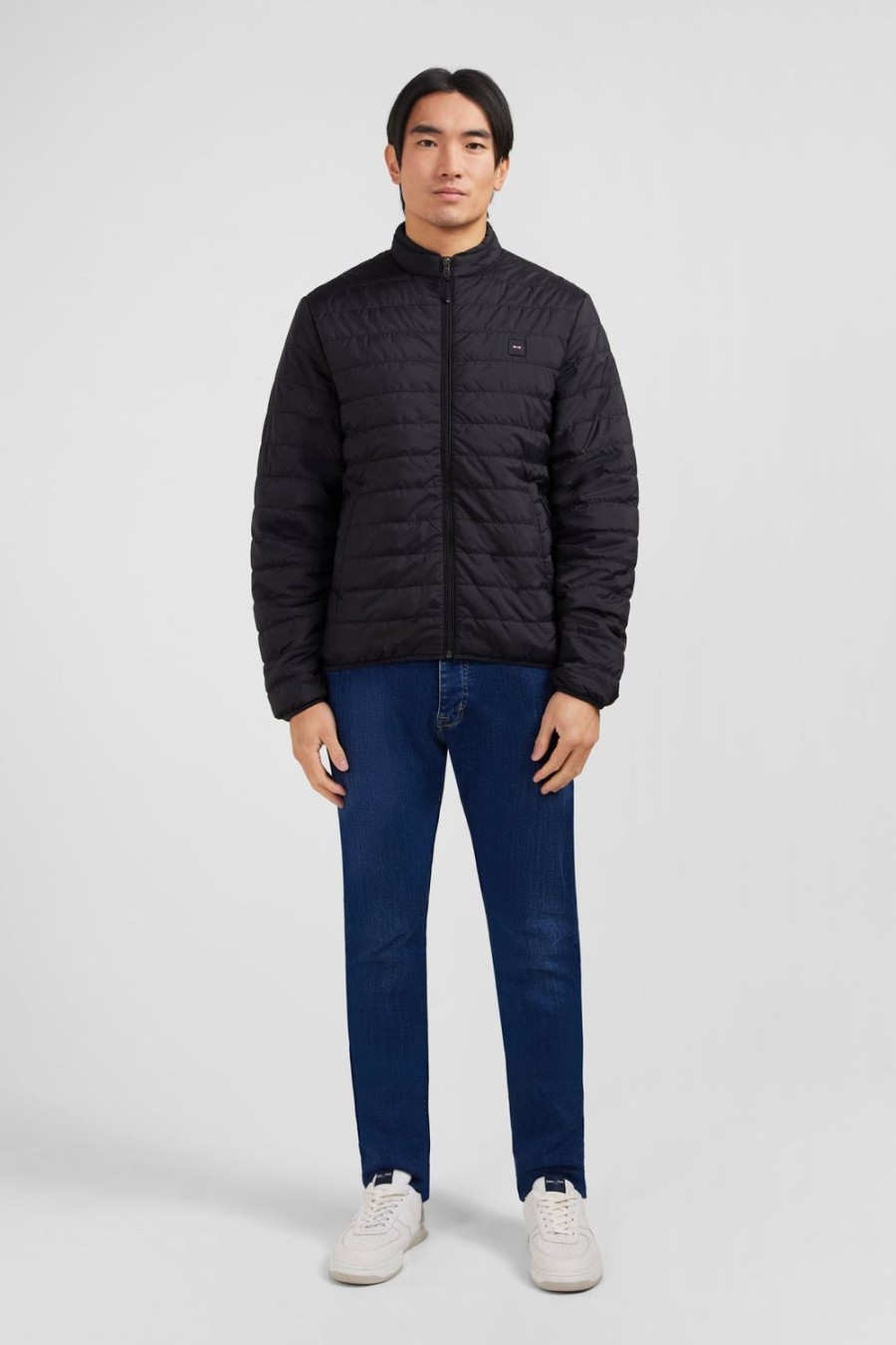 Eden Park Lightweight, Long-Sleeved Puffa Jacket In Black | Coats