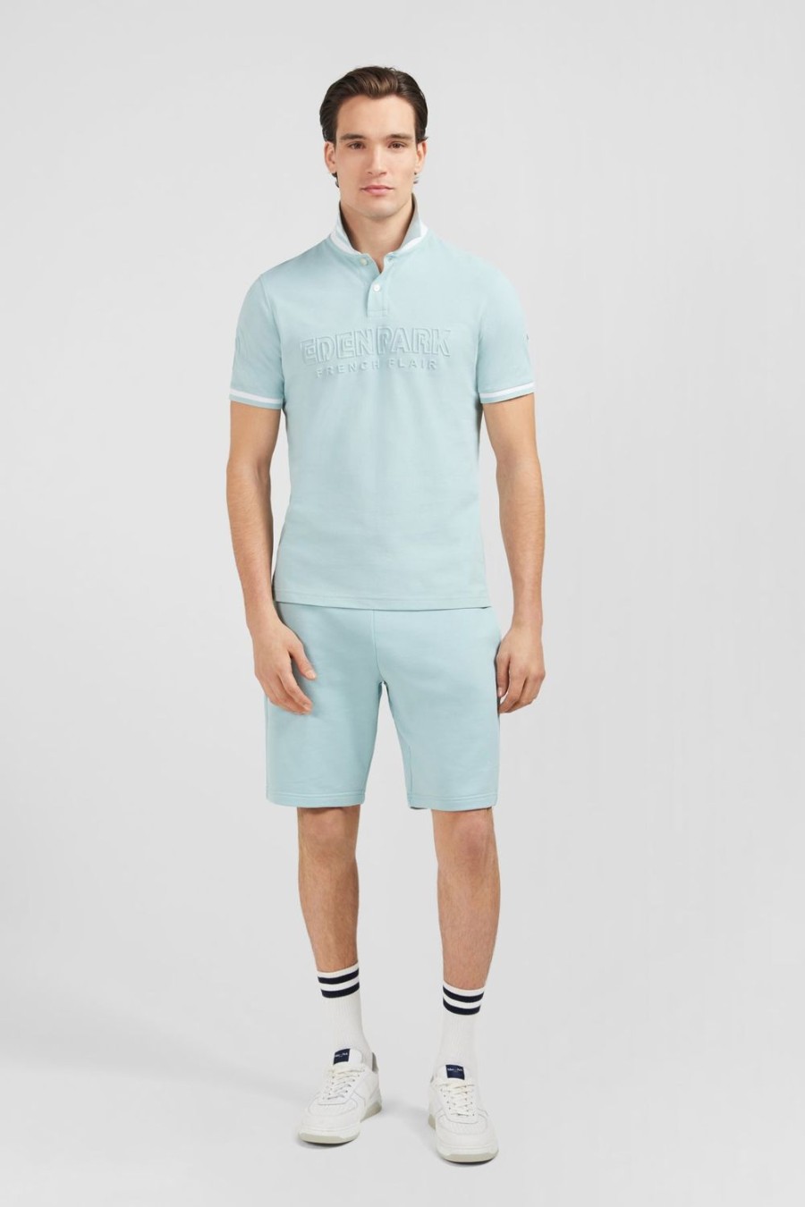 Eden Park Plain Green Short-Sleeved Polo Shirt | Polos