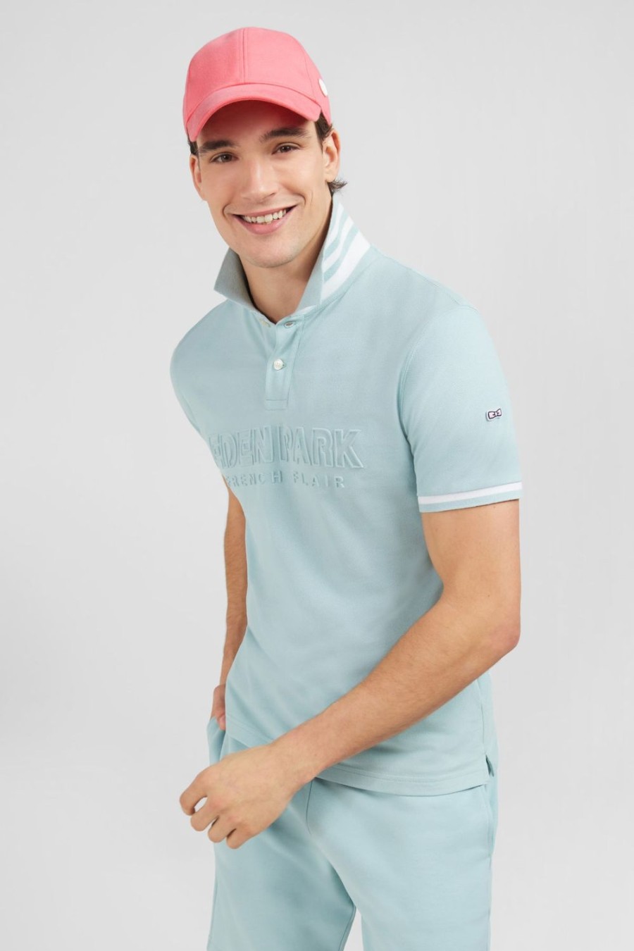 Eden Park Plain Green Short-Sleeved Polo Shirt | Polos