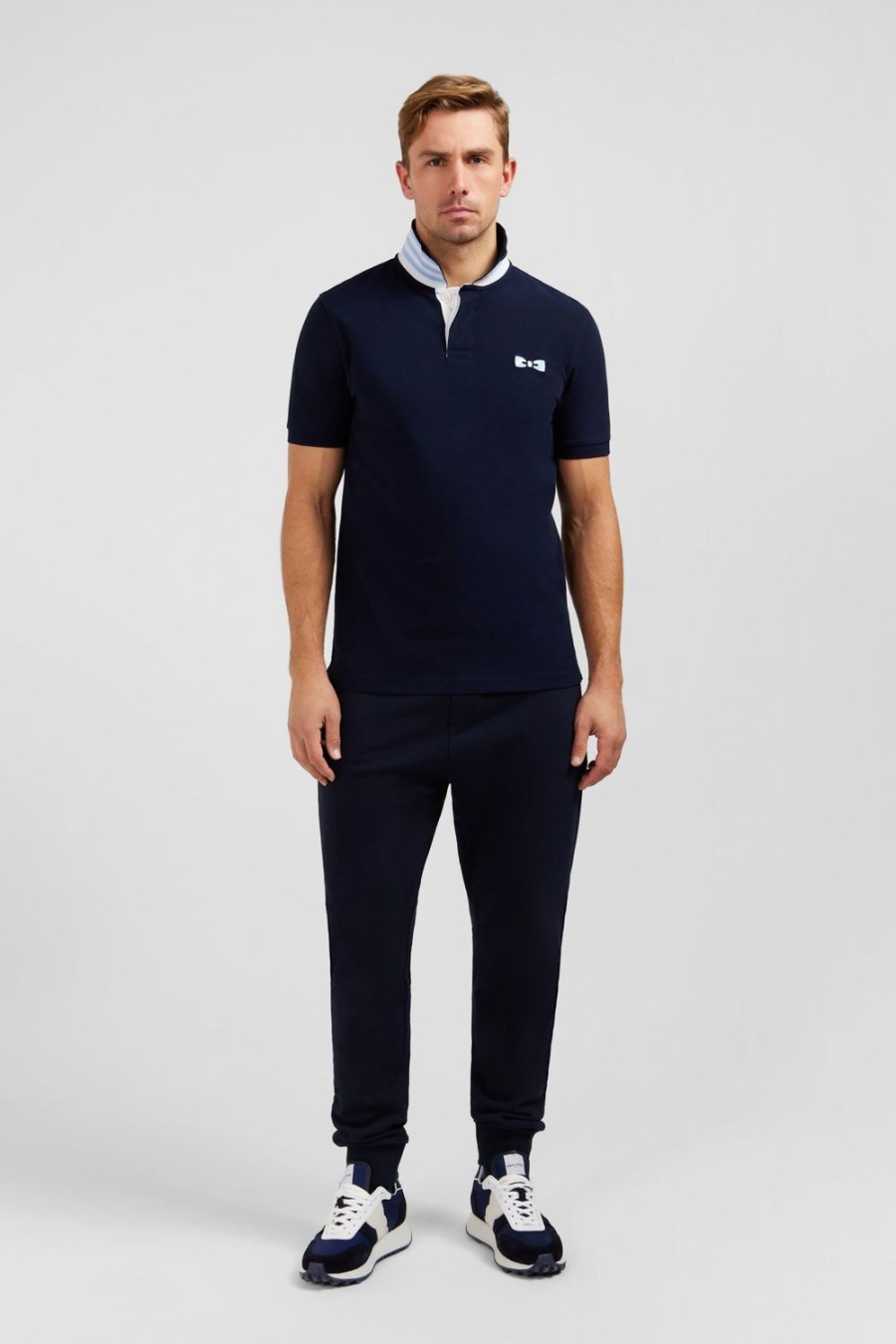 Eden Park Navy Blue Short-Sleeved Polo Shirt | Polos