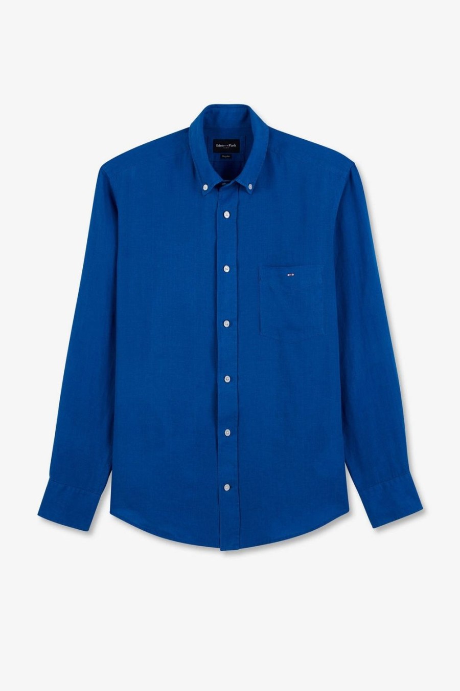 Eden Park Plain Blue Linen Shirt | Shirts