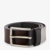 Eden Park Reversible Leather Belt With Silver Metal Buckle | Belts