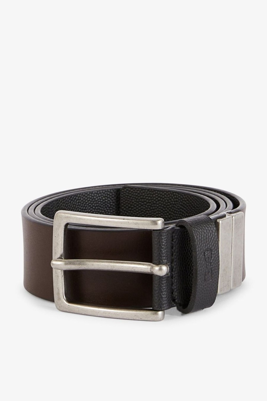 Eden Park Reversible Leather Belt With Silver Metal Buckle | Belts