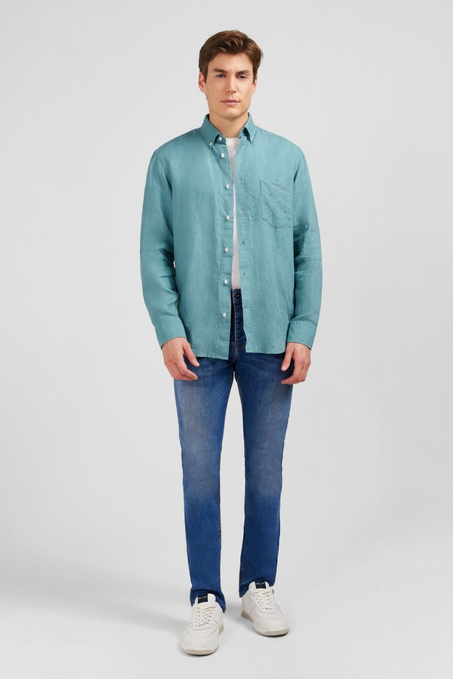 Eden Park Green Linen Shirt | Shirts