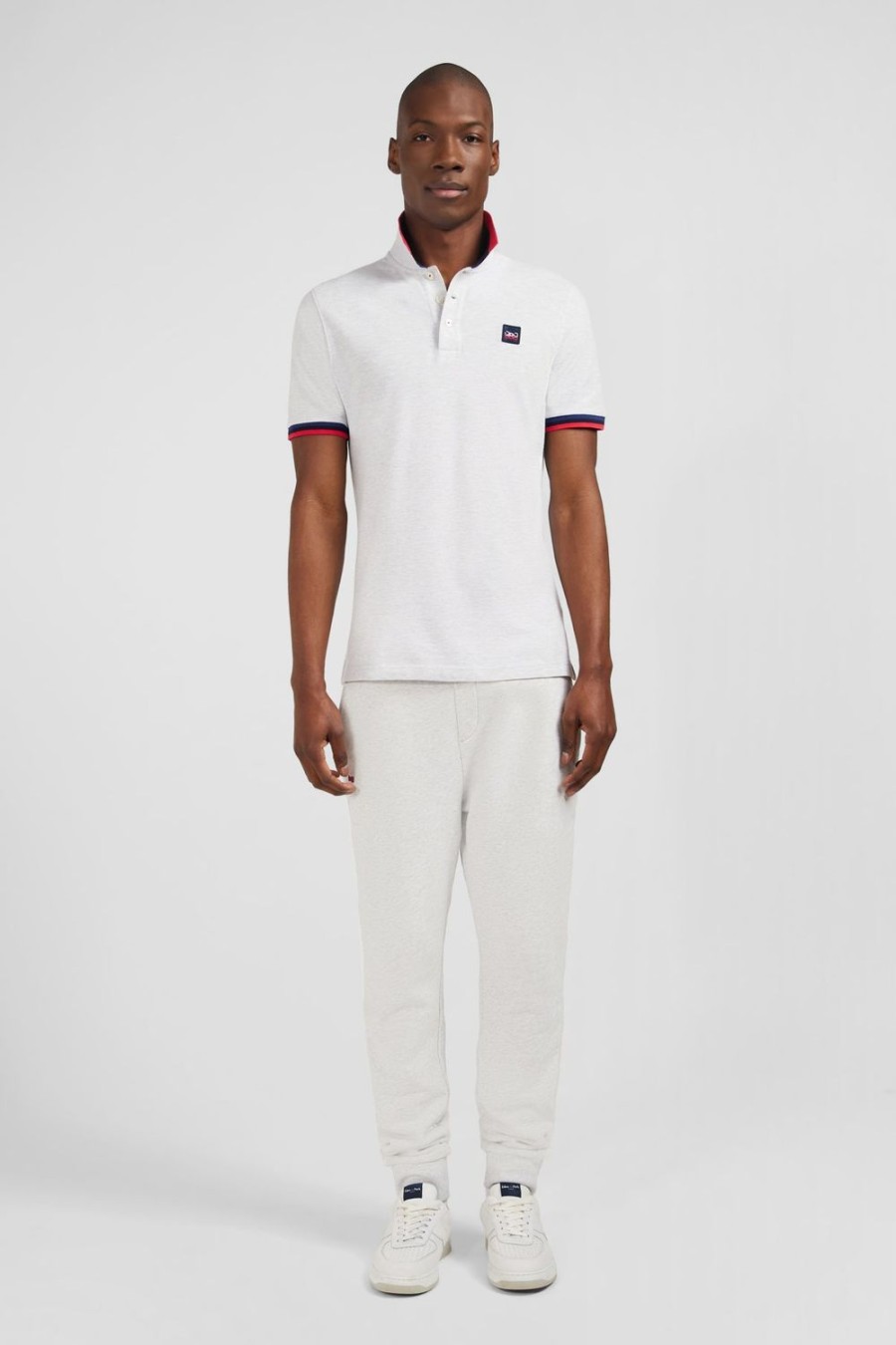 Eden Park Grey Polo Shirt With Tricolour Details | Polos