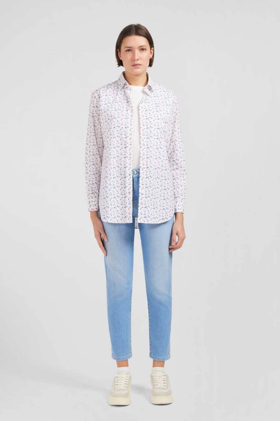 Eden Park White Blouse With Exclusive Floral Print | Shirts