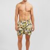 Eden Park Khaki Swim Shorts With Exclusive Tropical Print | Swimwear