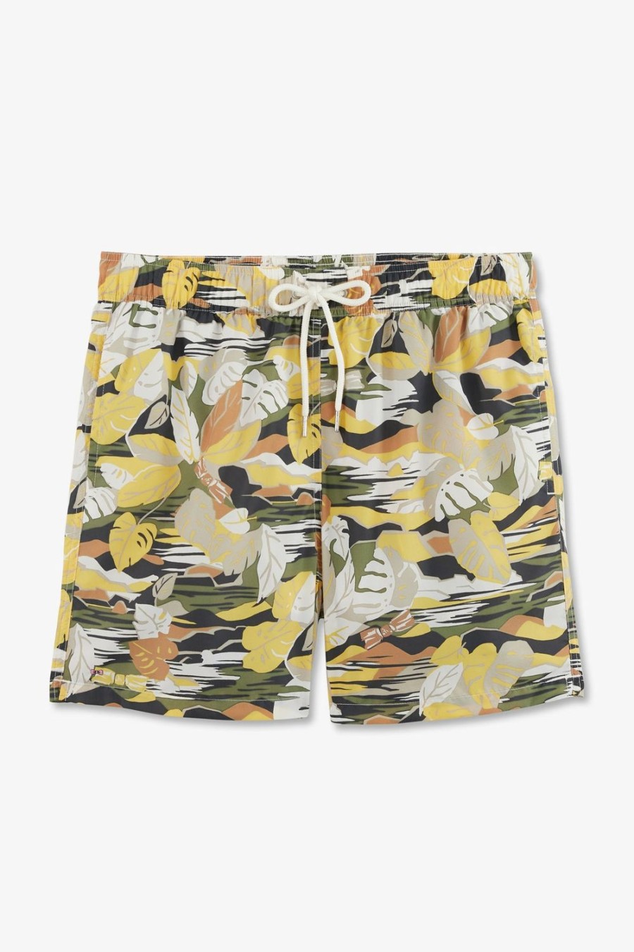 Eden Park Khaki Swim Shorts With Exclusive Tropical Print | Swimwear