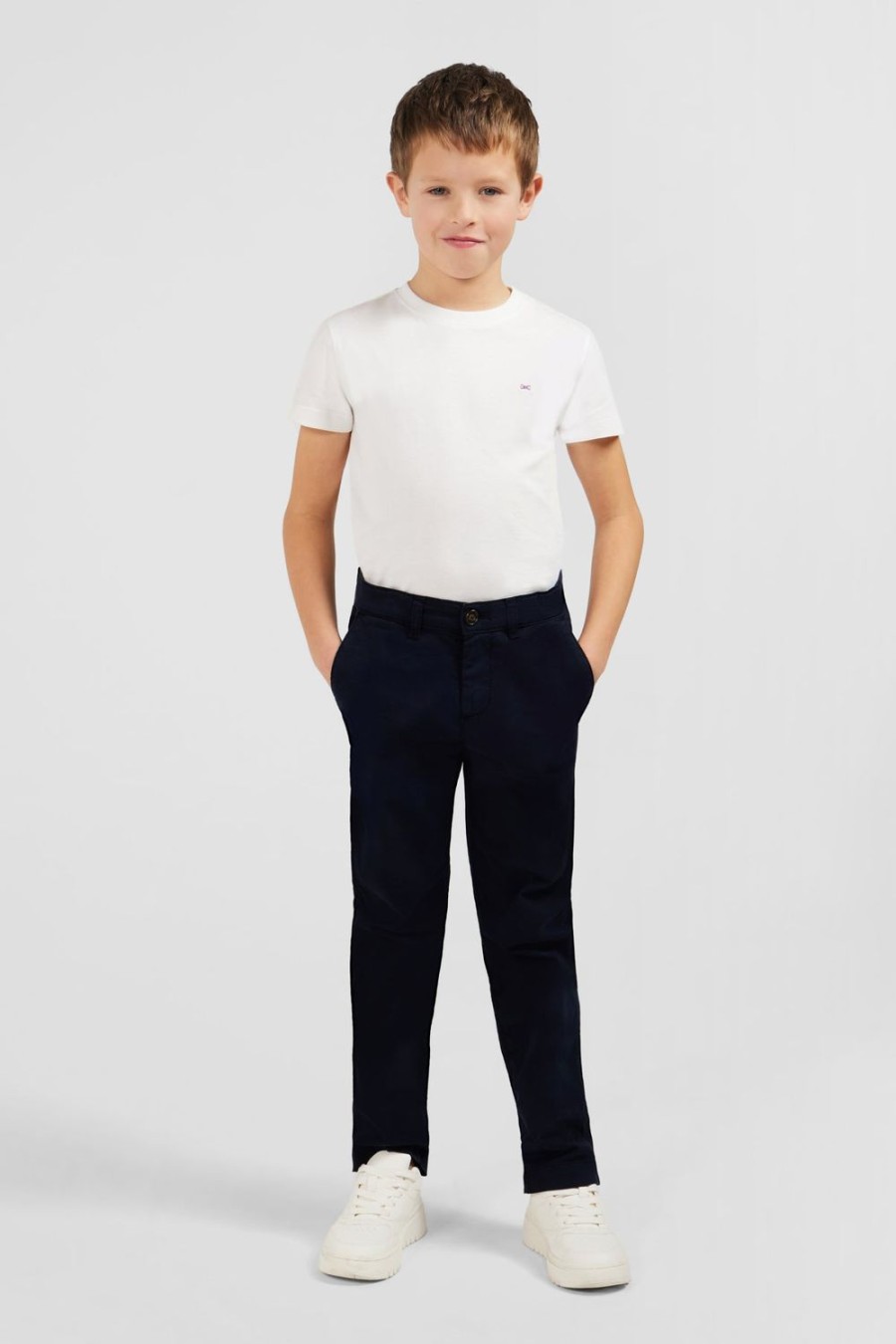 Eden Park Navy Stretch Cotton Chino Trousers | Children