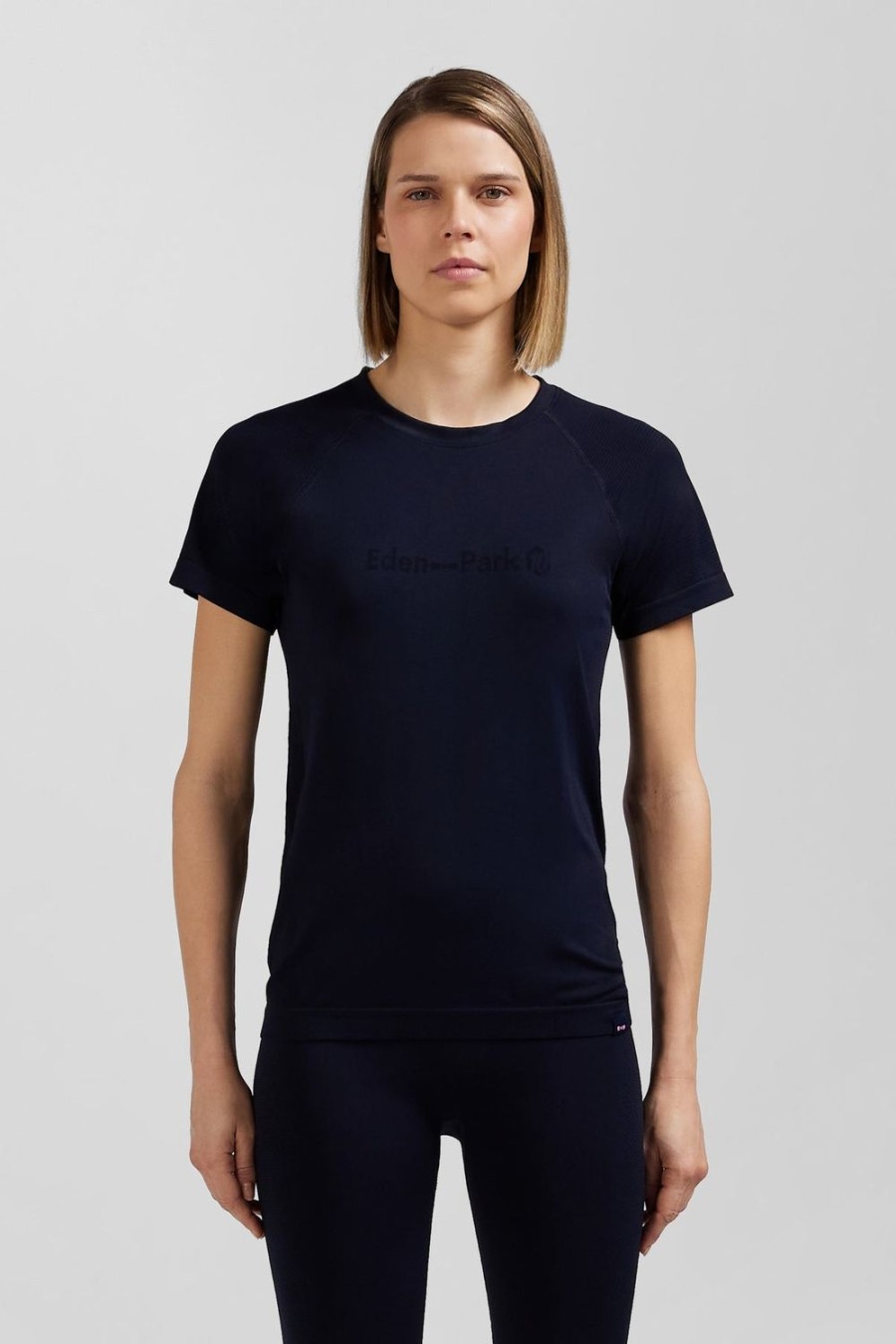 Eden Park Navy Blue Short-Sleeved Sports T-Shirt With Striped Details | T-Shirts