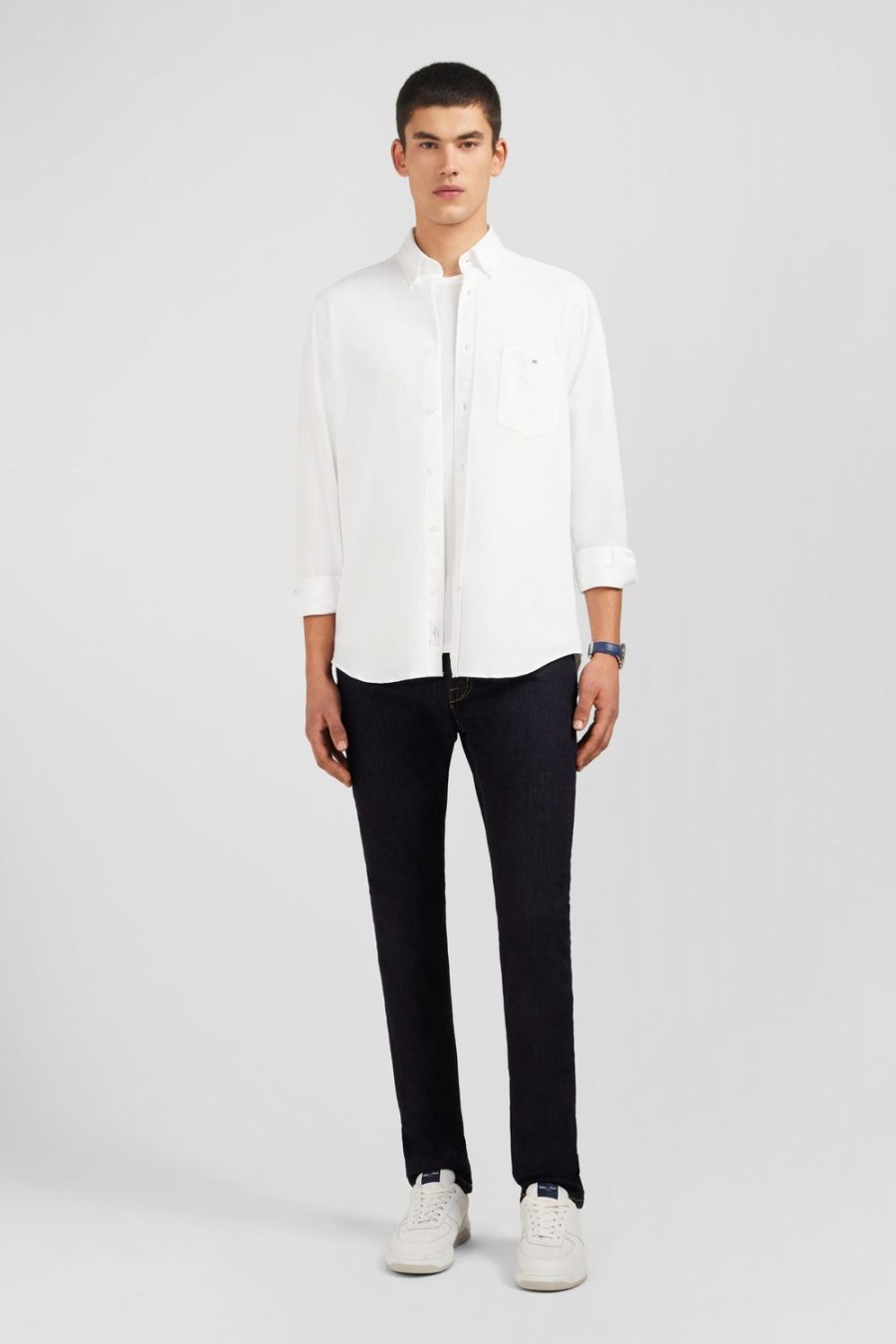 Eden Park White Pinpoint Cotton Shirt | Shirts