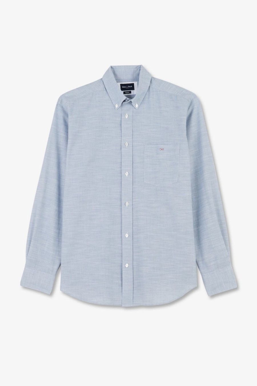 Eden Park Blue Shirt In Cotton Dobby | Shirts