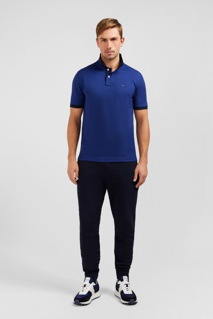 Eden Park Navy Blue Short-Sleeved Polo Shirt | Polos