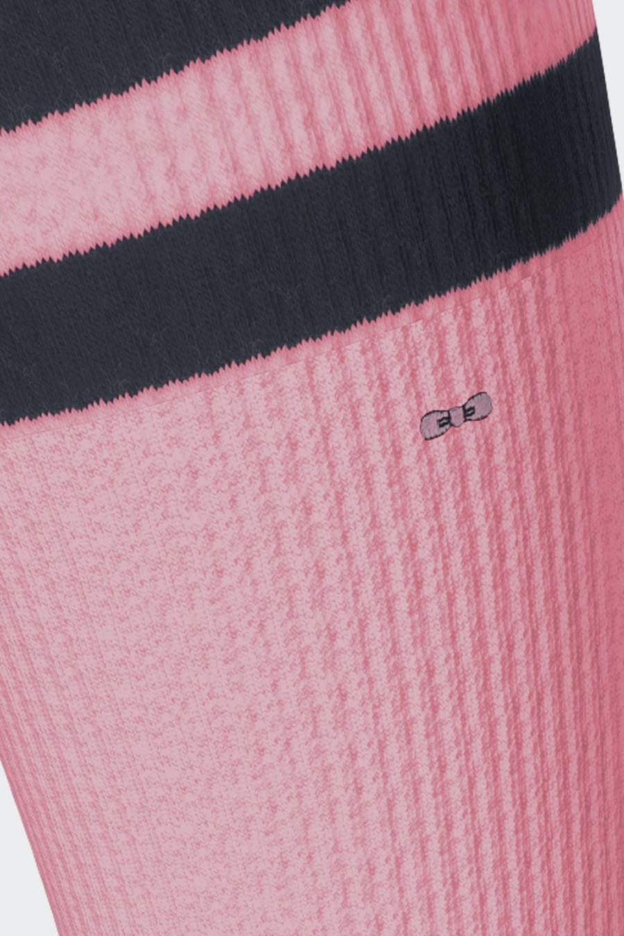 Eden Park Set Of 3 Pairs Of Pink High Socks With Striped Cuffs In Stretch Cotton | Socks