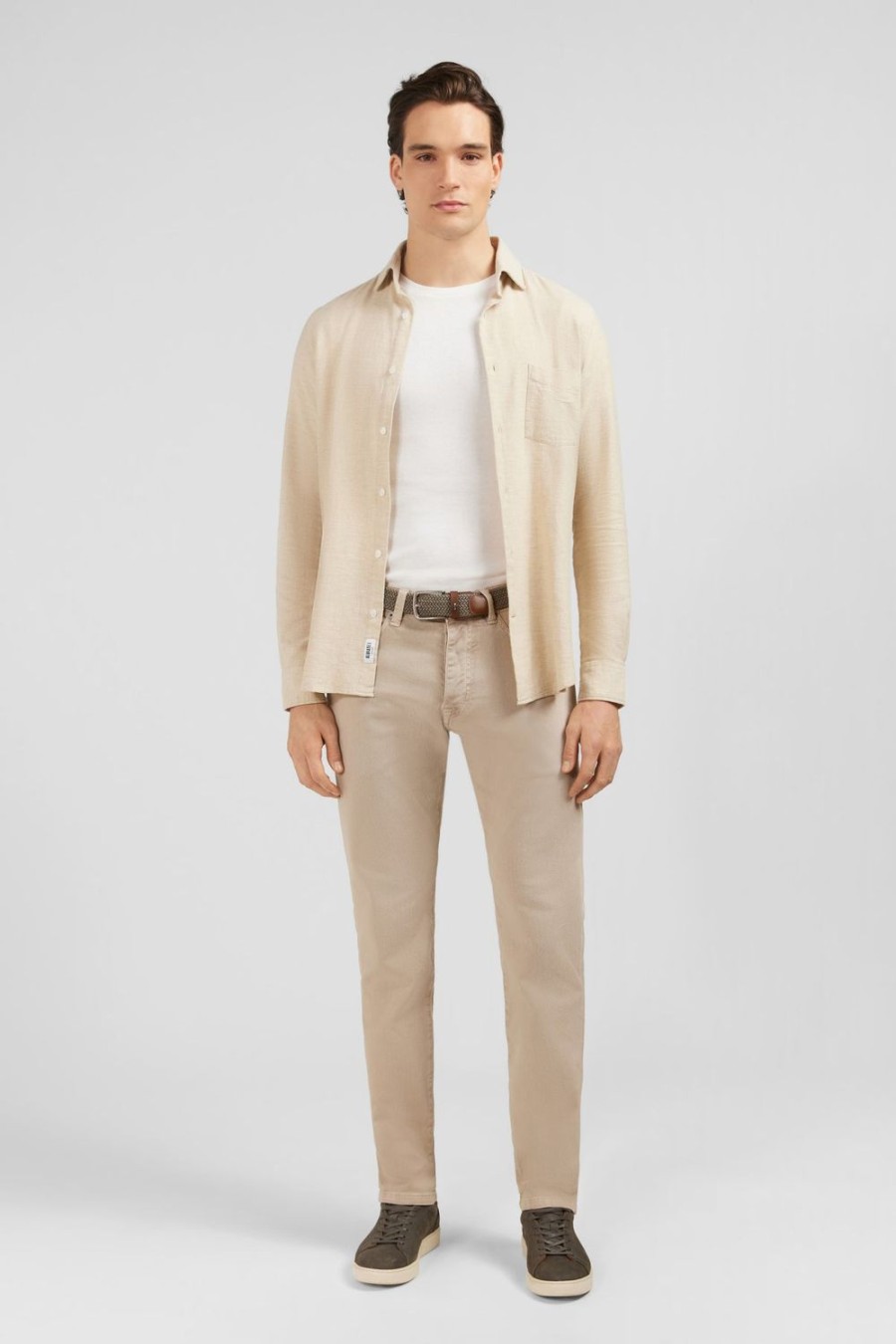 Eden Park Straight-Leg Beige Trousers | Pants