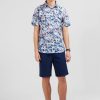 Eden Park Blue Shirt With Exclusive Floral Print | Short-Sleeved Shirts