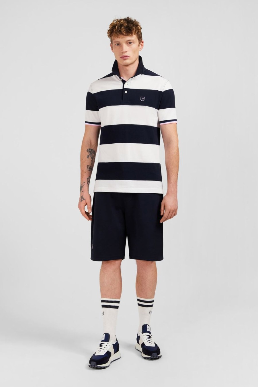 Eden Park White Striped Polo Shirt | Polos