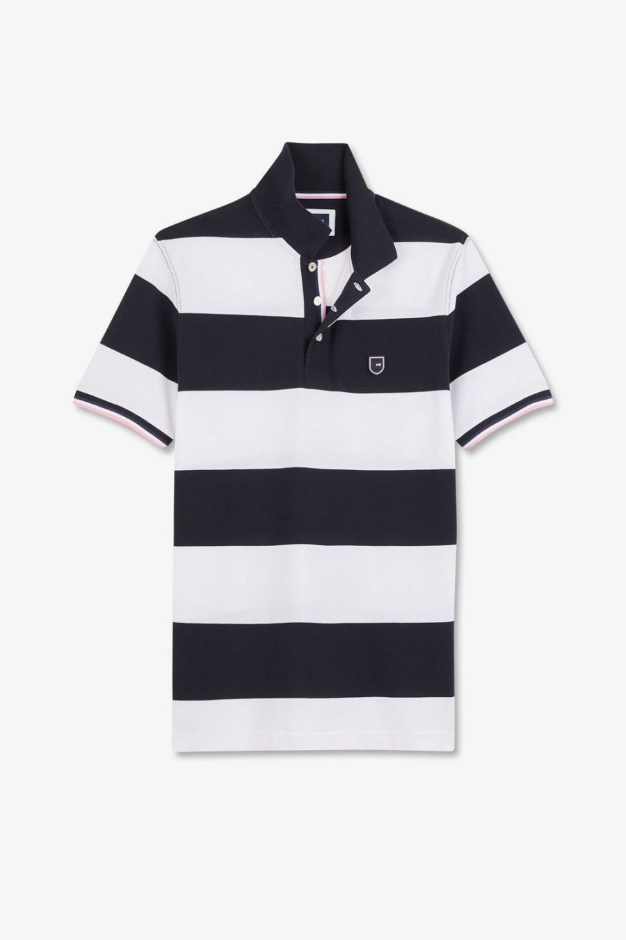 Eden Park White Striped Polo Shirt | Polos