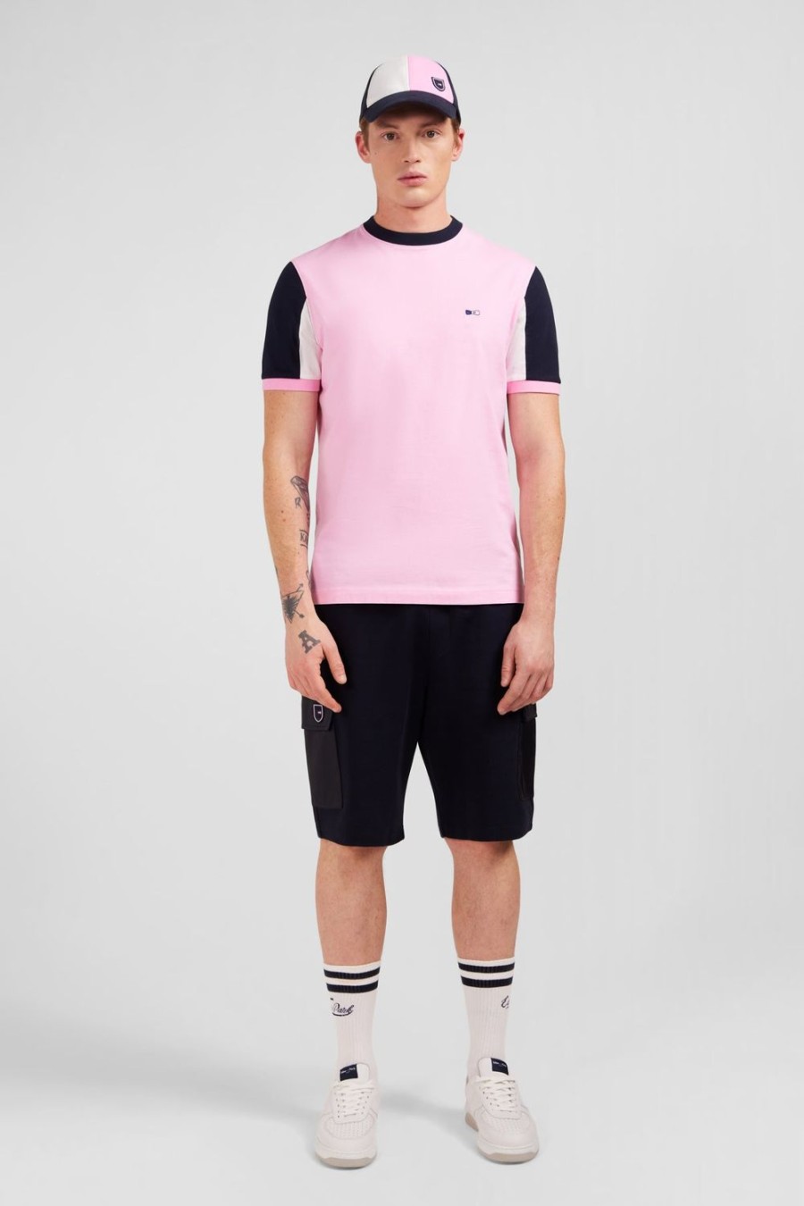 Eden Park Pink Cotton T-Shirt With Number 10 Embroidery | T-Shirts