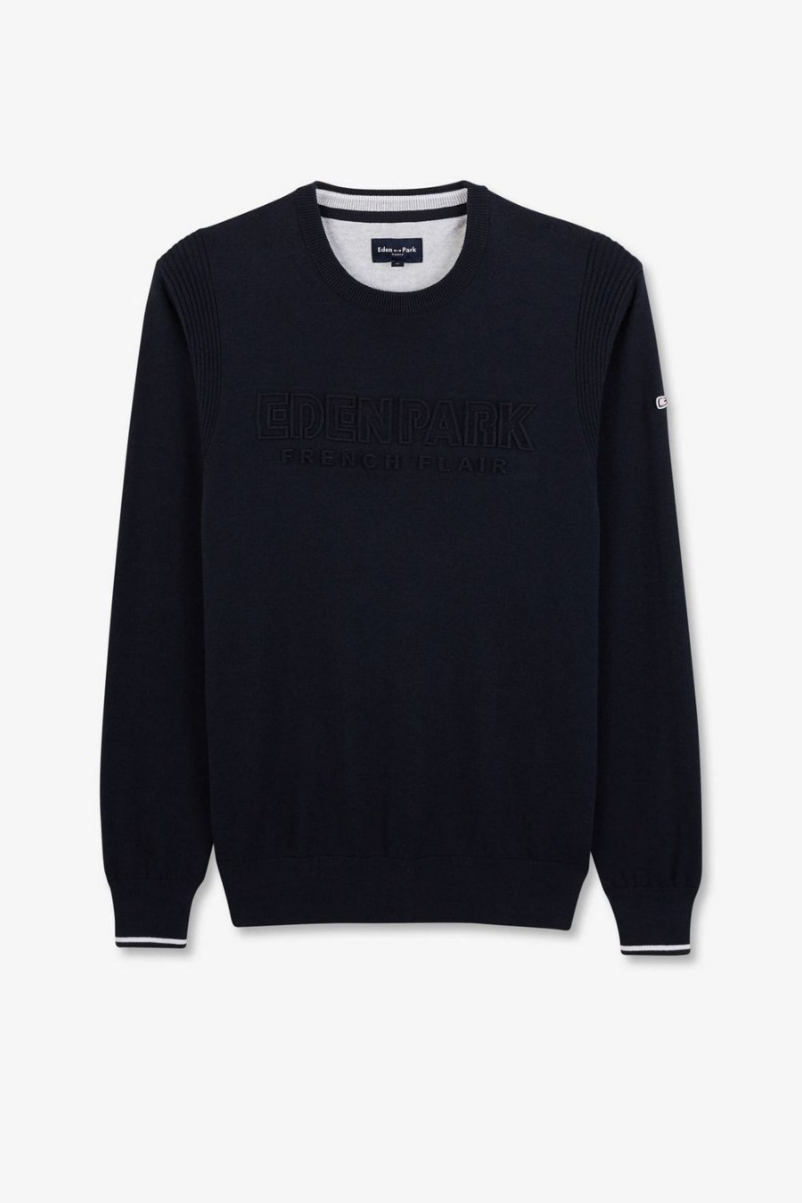 Eden Park Plain Navy Blue Jumper | Sweaters