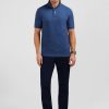 Eden Park Plain Dark Blue Short-Sleeved Polo Shirt | Polos