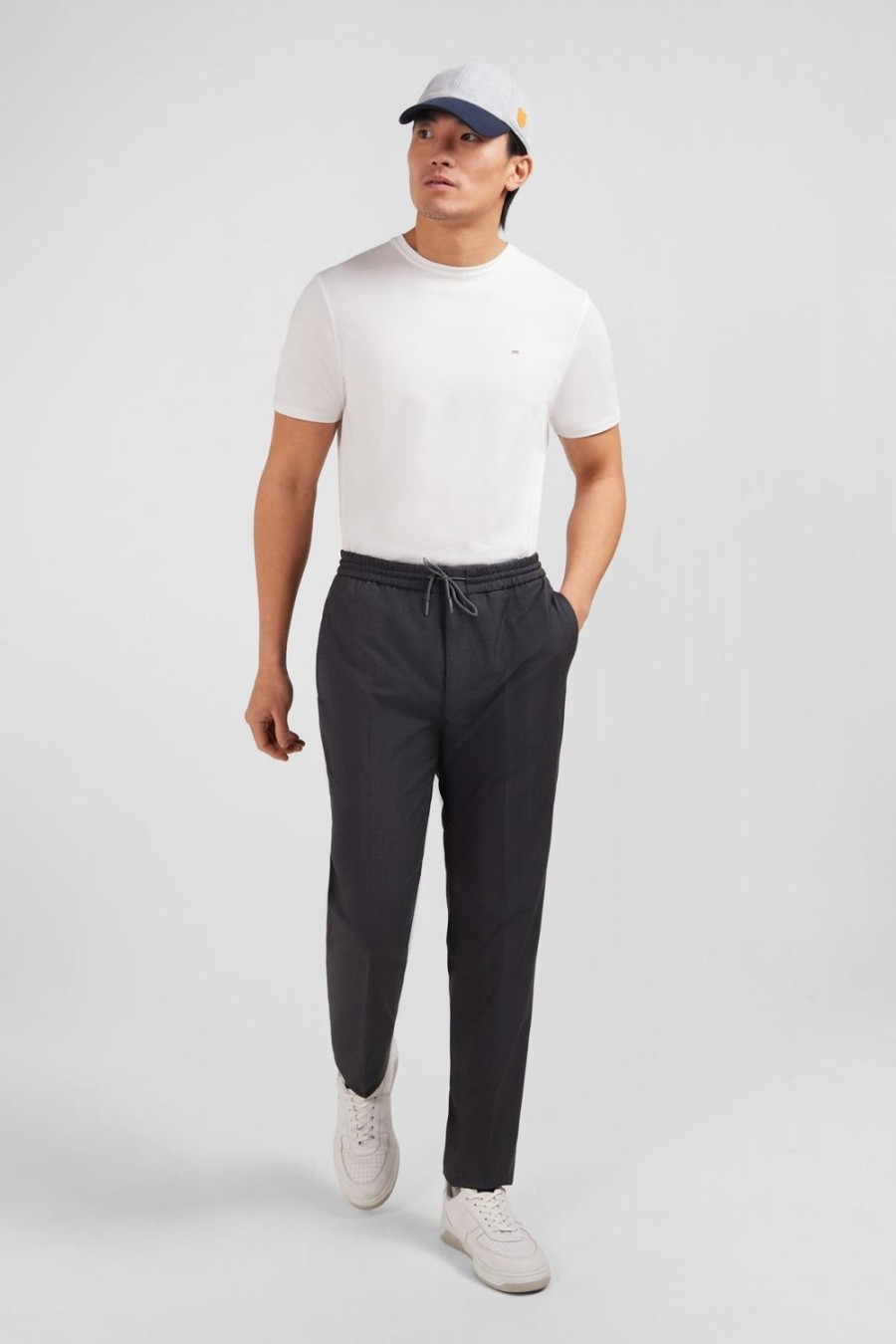 Eden Park Grey Trousers With Elasticated Waist | Pants