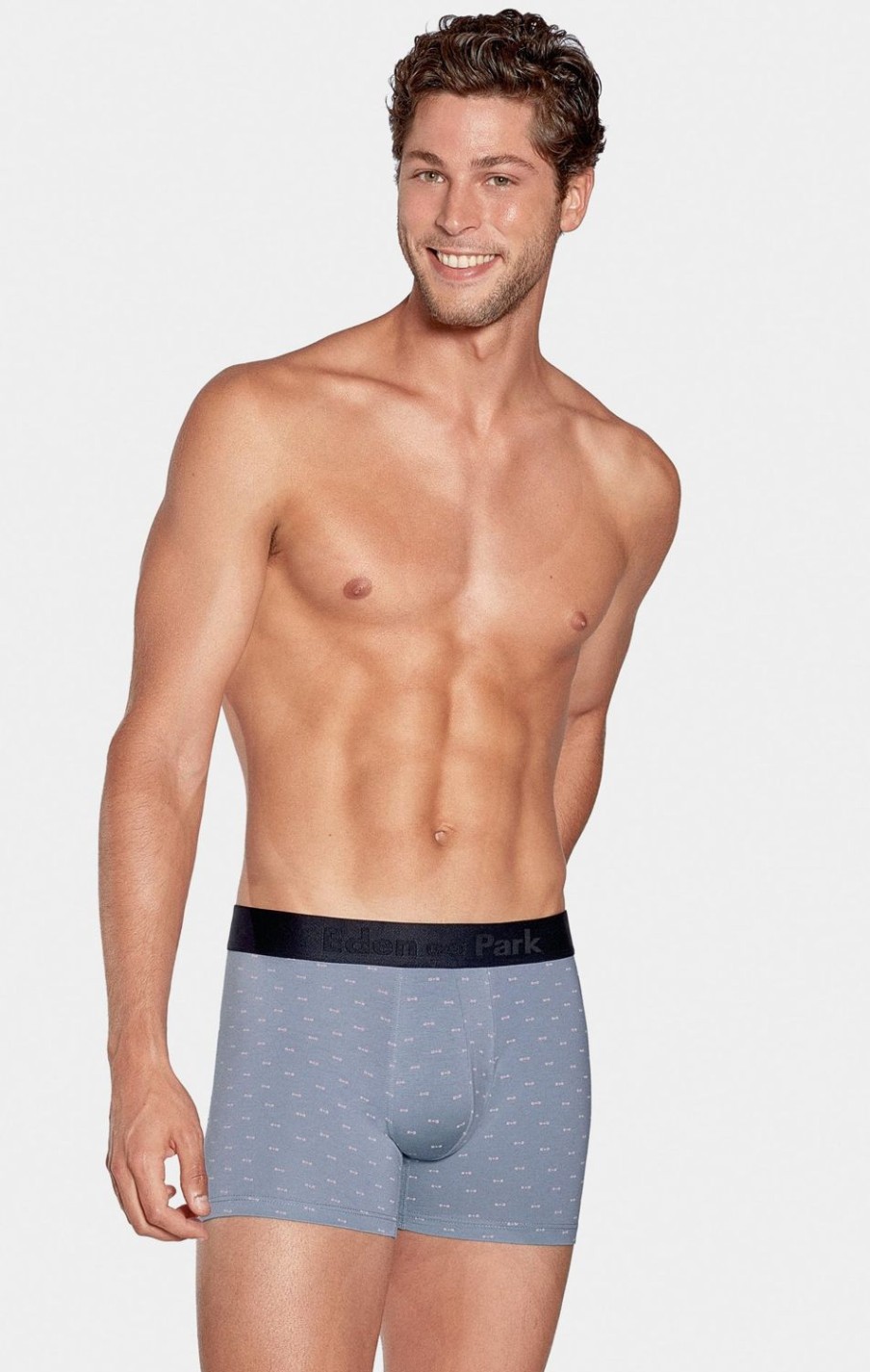 Eden Park Navy And White Cotton Boxers With Bow Tie Micro-Pattern | Underwear