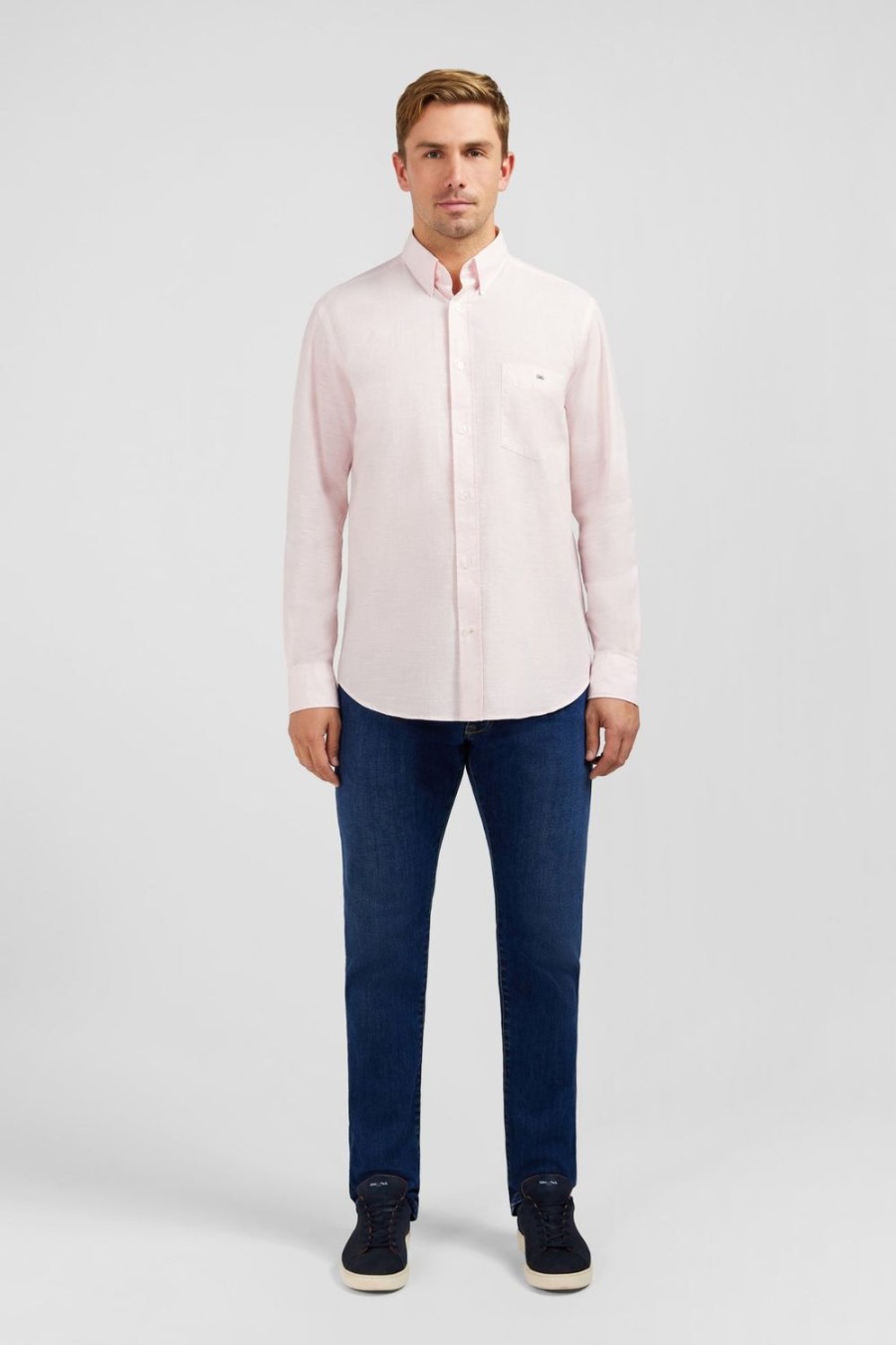 Eden Park Pink Shirt In Cotton Dobby | Shirts