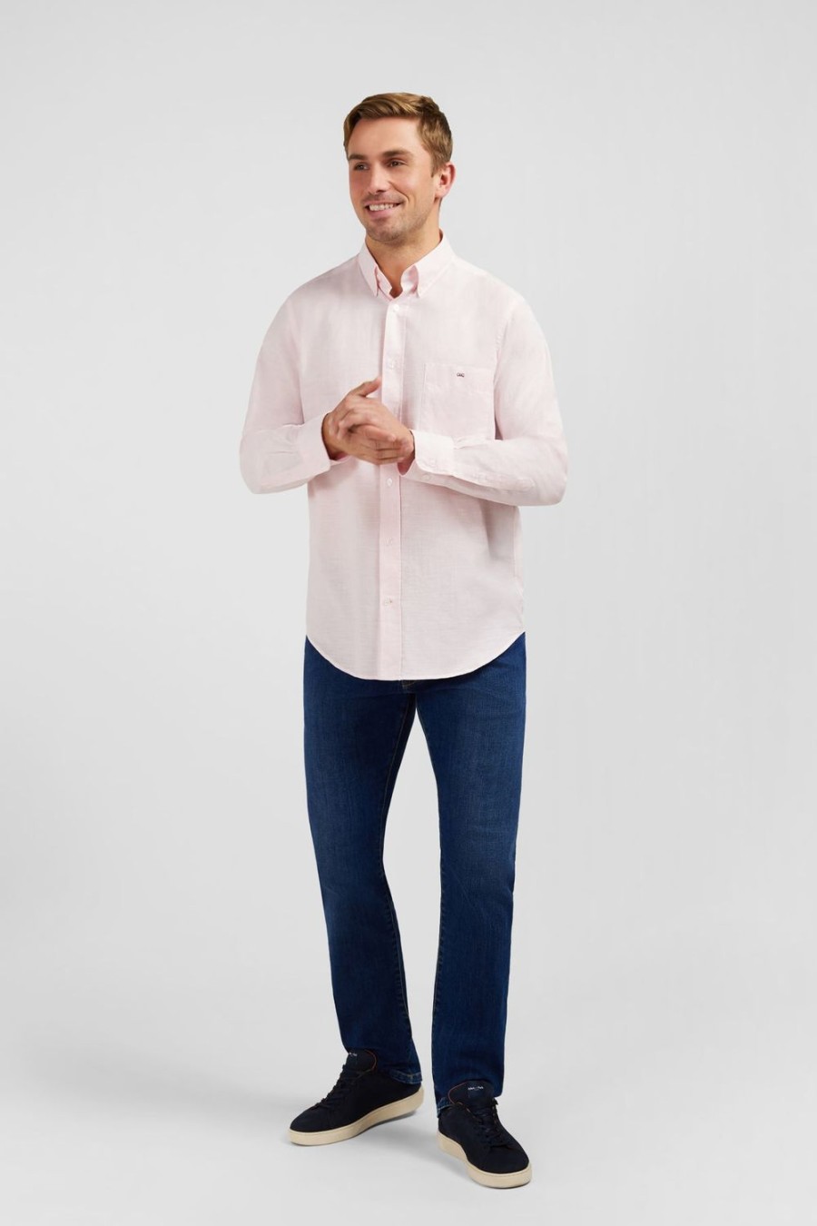 Eden Park Pink Shirt In Cotton Dobby | Shirts