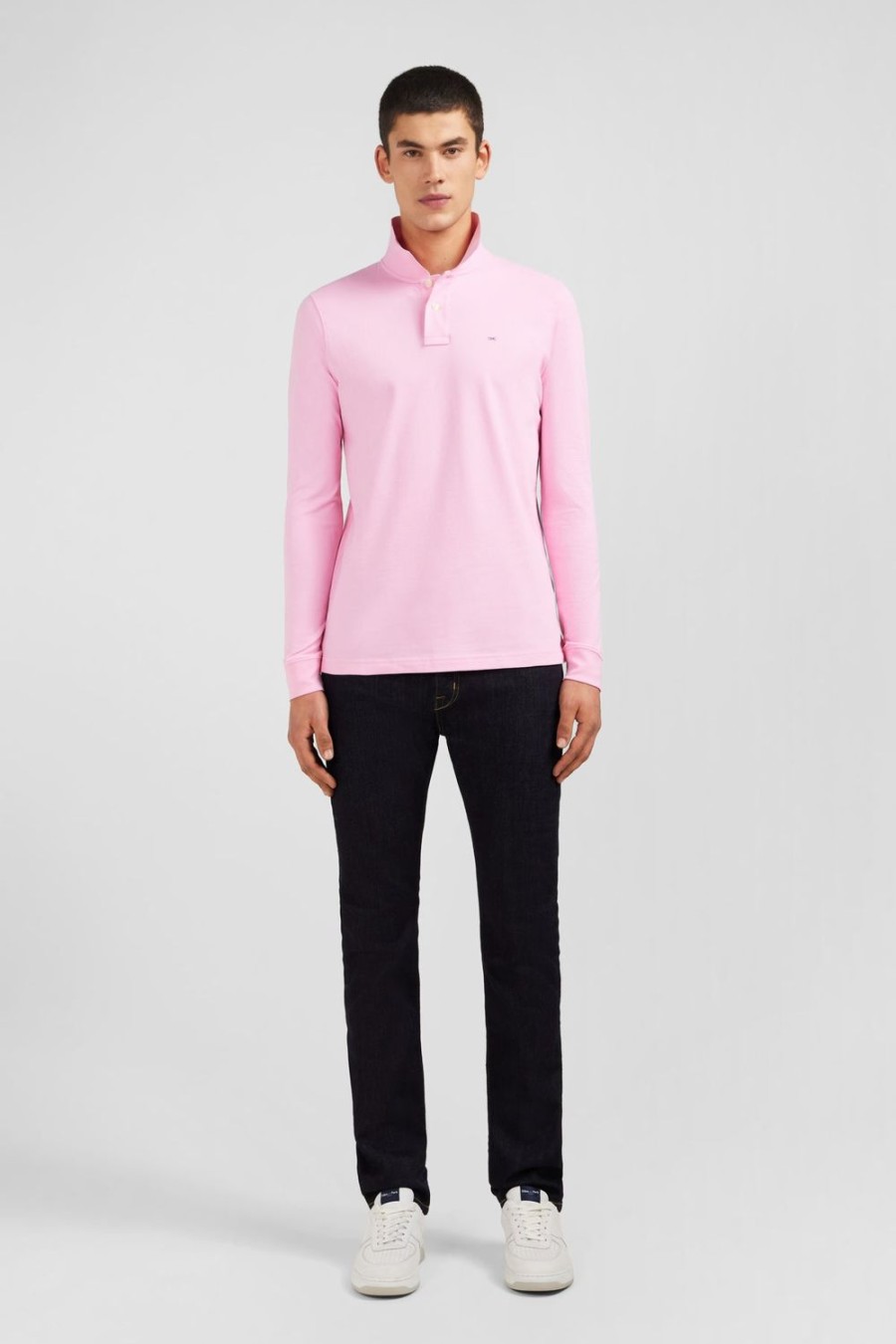 Eden Park Pink Cotton Polo With Contrasting Neck | Polos