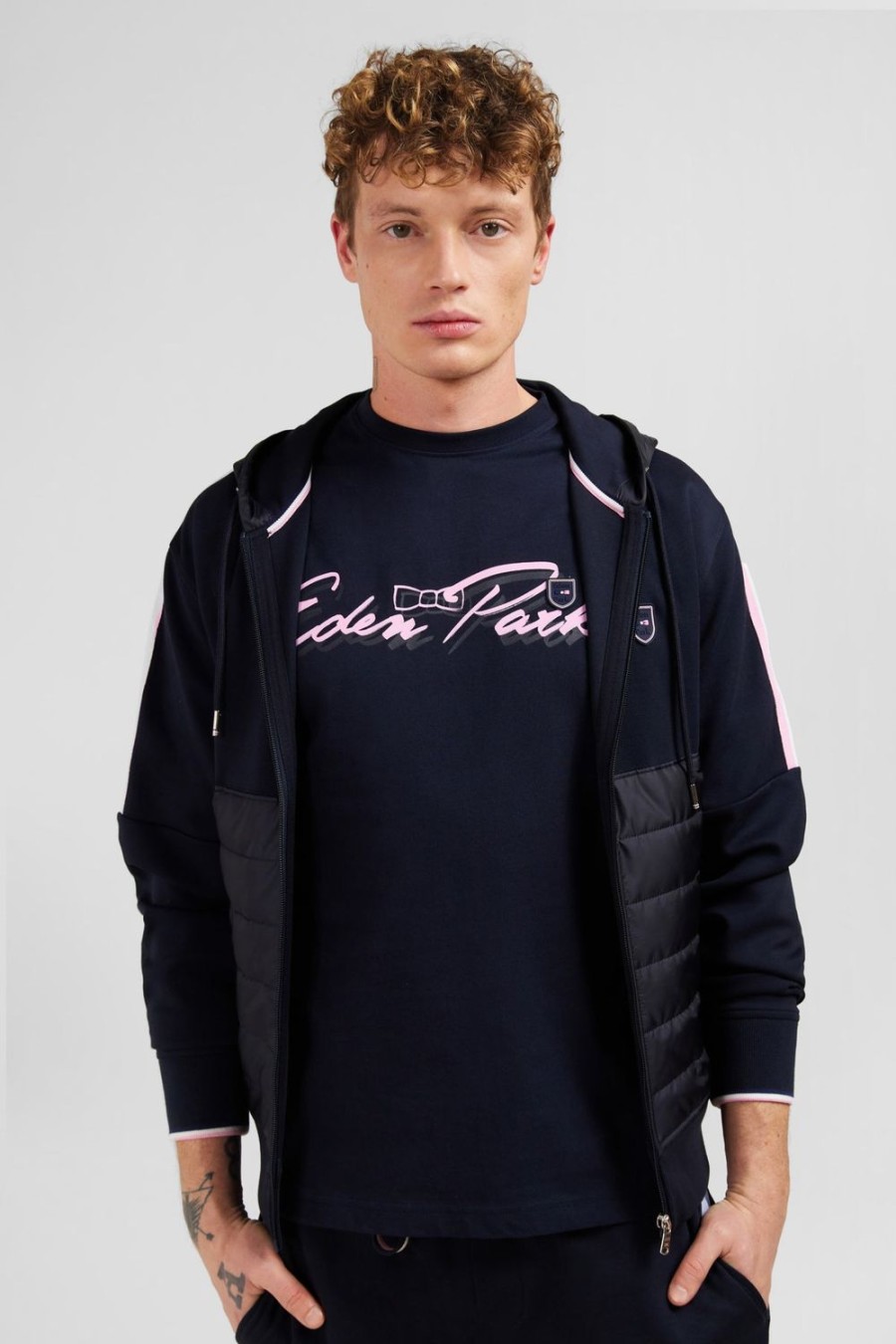 Eden Park Navy Blue Zip Sweatshirt With Hood | Sweatshirts