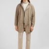 Eden Park Beige Cotton Blend Hooded Parka | Coats