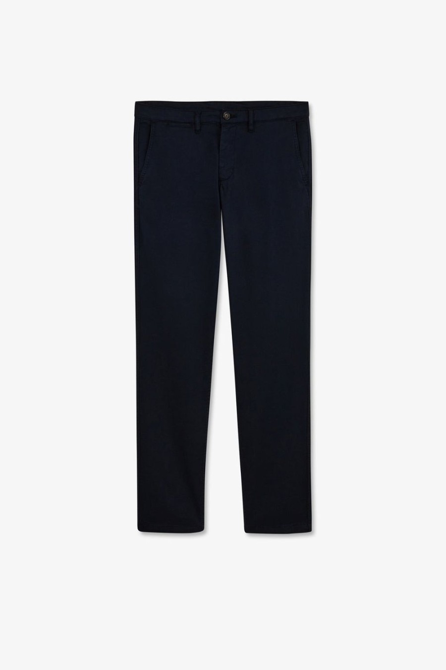 Eden Park Navy Blue Pleatless Chino Trousers | Pants